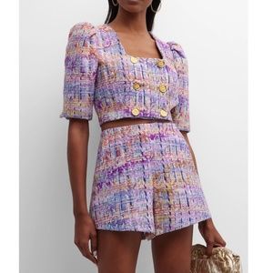 NWT $1290 Smythe Cropped DB Jacket ~AND~ Multicolor Jacquard Tap Shorts!